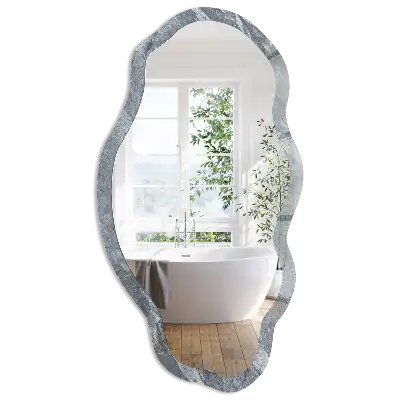 Miroir encadré avec impression à motif de texture rocheuse de forme irrégulière