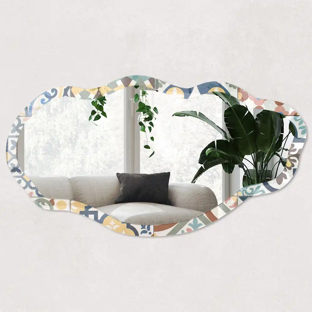 Miroir décoratif irrégulier à motifs mosaïque