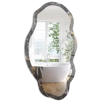 Miroir irrégulier avec impression effet pierre