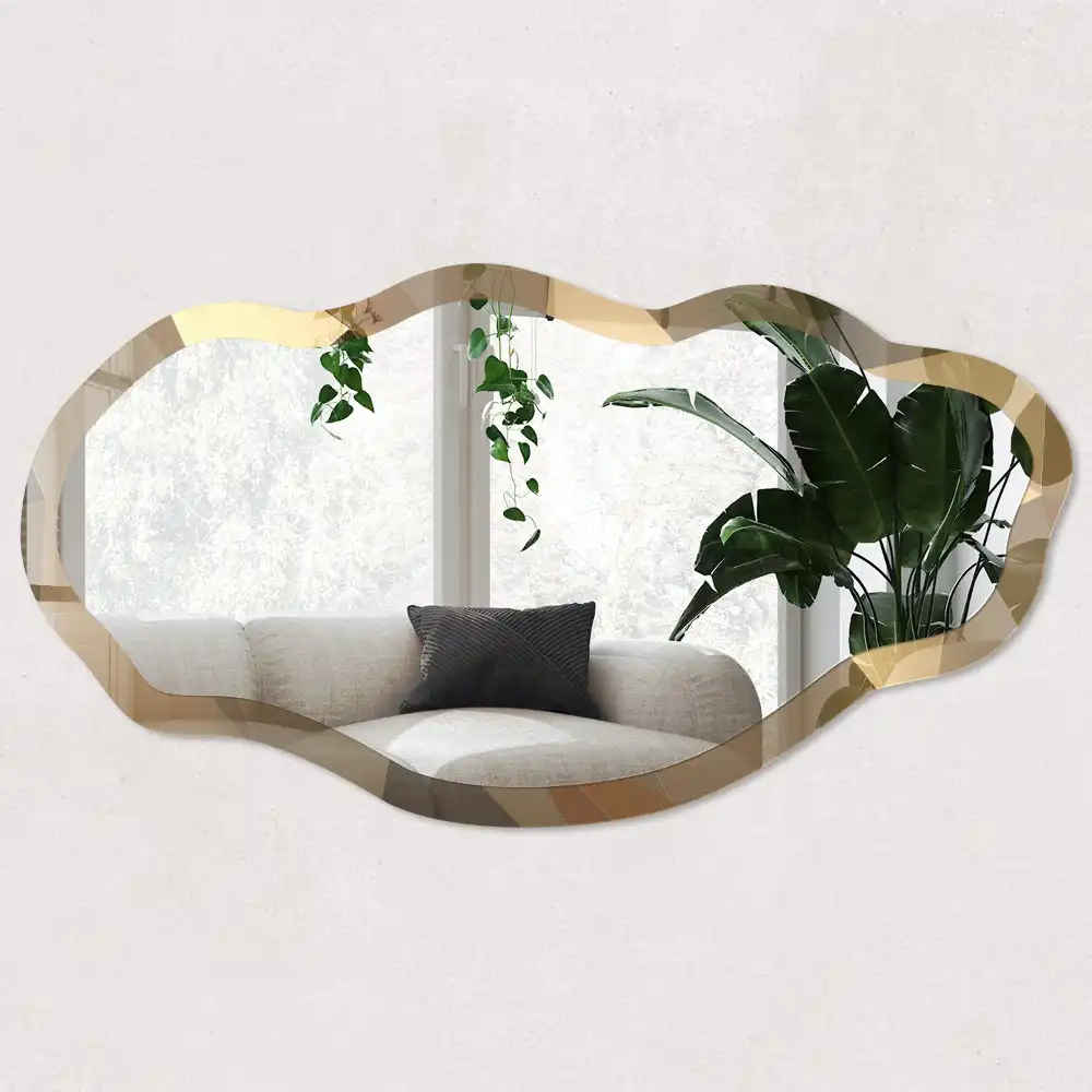 Miroir décoratif irrégulier à impression mosaïque géométrique