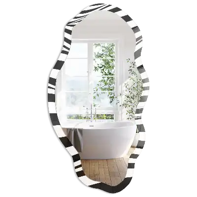 Miroir irrégulier avec impression lignes op-art
