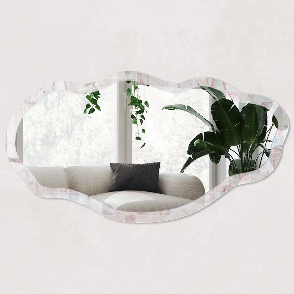 Miroir irrégulier à motif mosaïque pastel