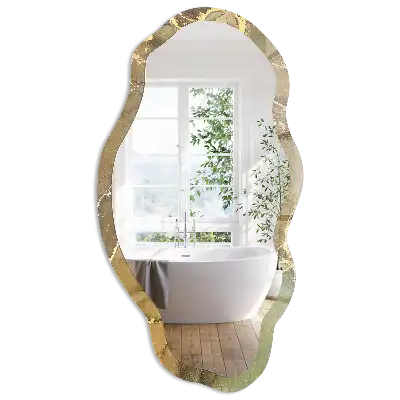 Miroir encadré à impression marbre de forme irrégulière