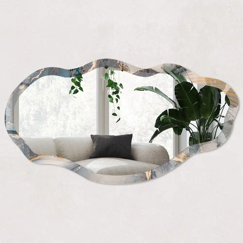 Miroir irrégulier avec impression pulsation de couleurs