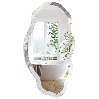 Miroir encadré à impression abstraite de forme irrégulière