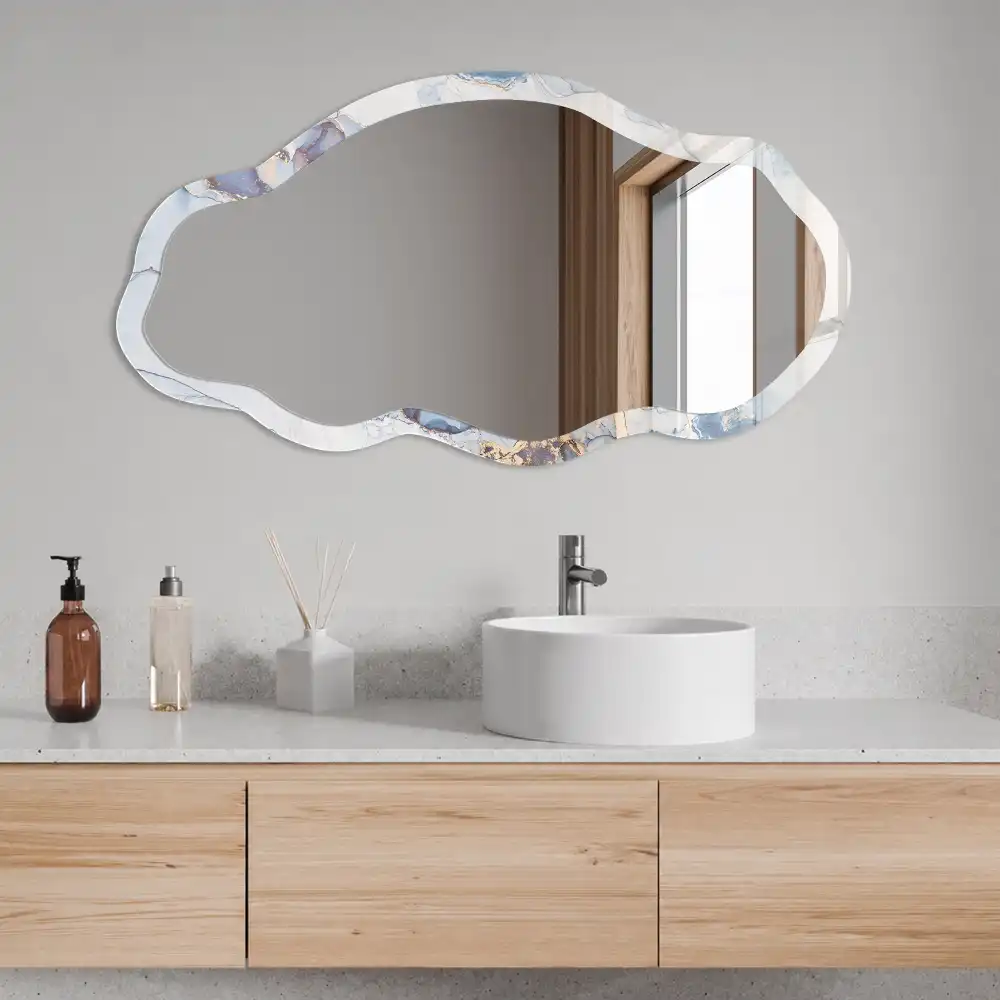 Miroir décoratif irrégulier avec impression abstrait marin
