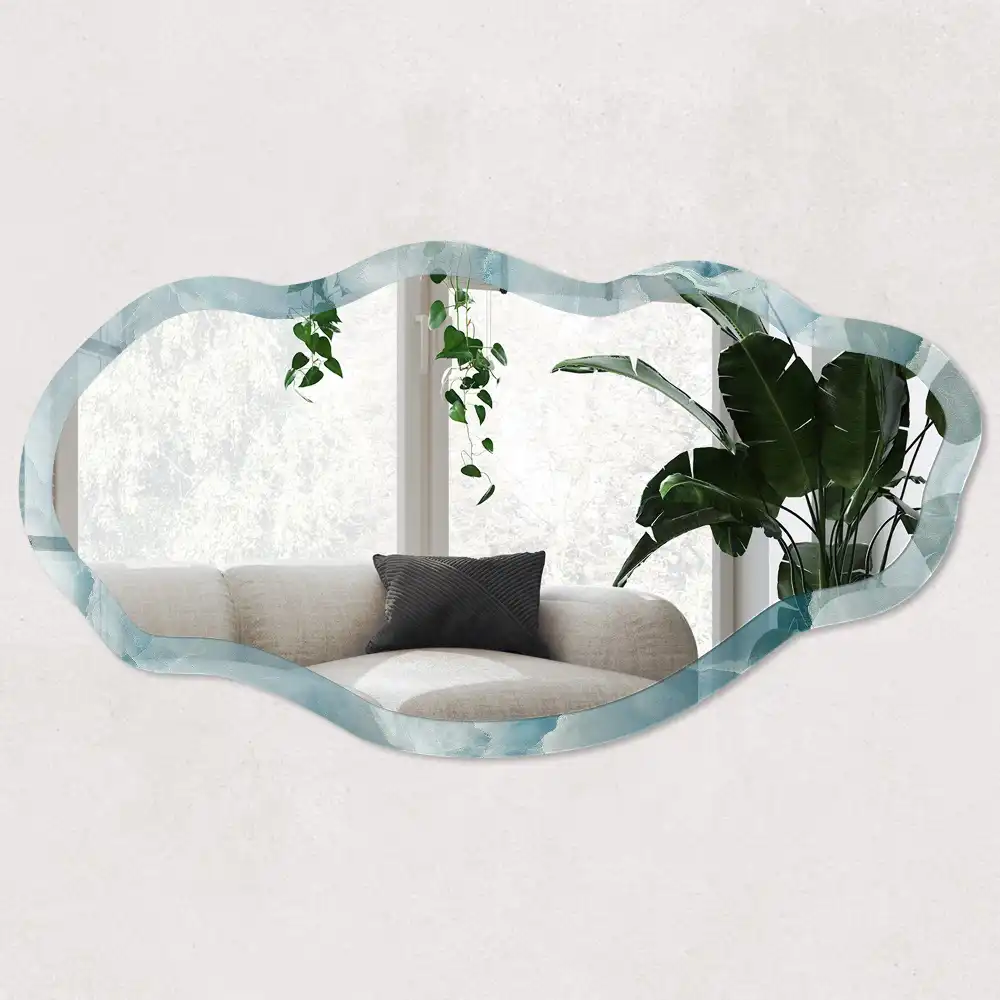 Miroir irrégulier avec impression texture marine