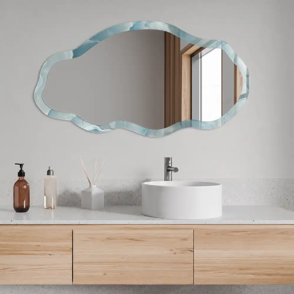 Miroir irrégulier avec impression texture marine