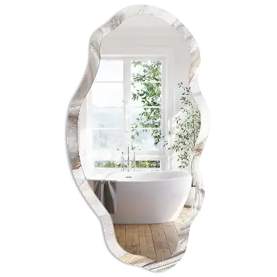 Miroir irrégulier à motif abstrait effet marbre