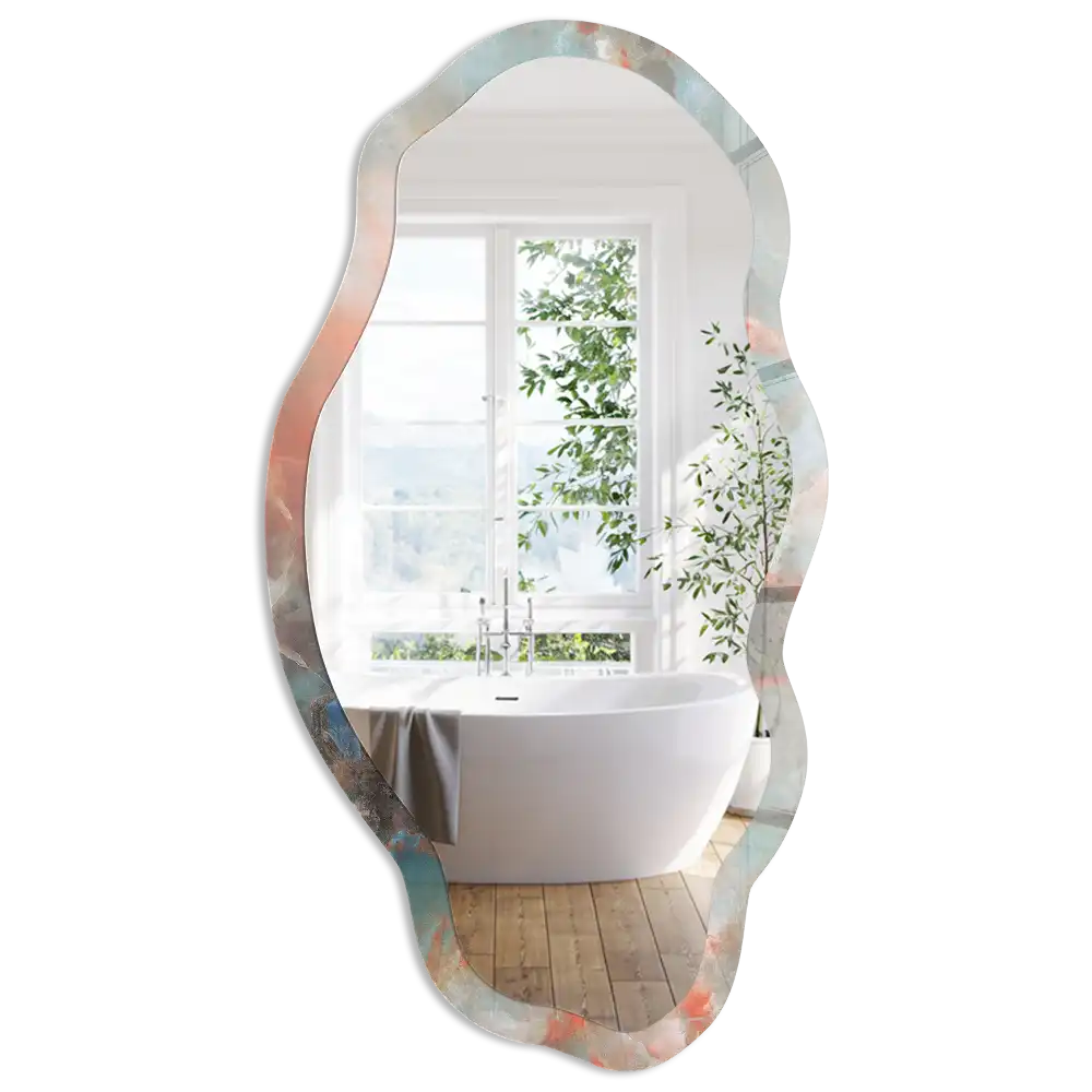 Miroir décoratif irrégulier à effet pierre vivante
