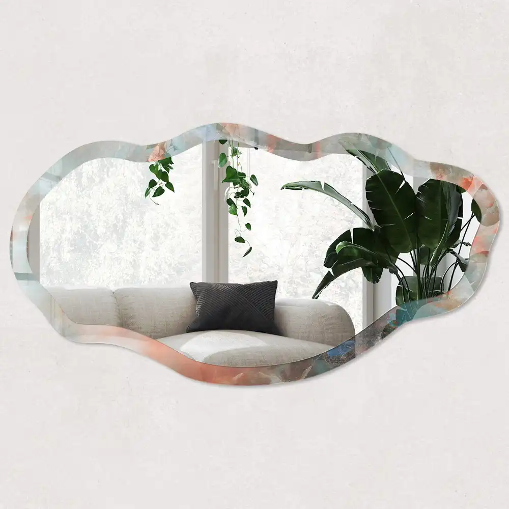 Miroir décoratif irrégulier à effet pierre vivante