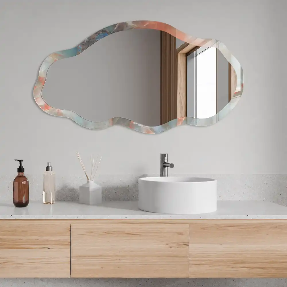 Miroir décoratif irrégulier à effet pierre vivante