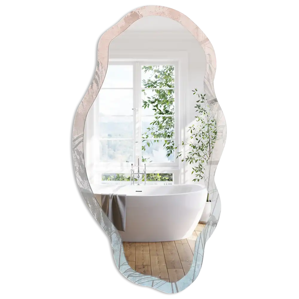 Miroir décoratif irrégulier à motif végétal relaxant