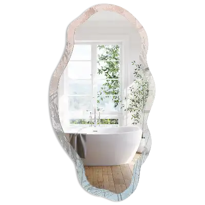 Miroir décoratif irrégulier à motif végétal relaxant