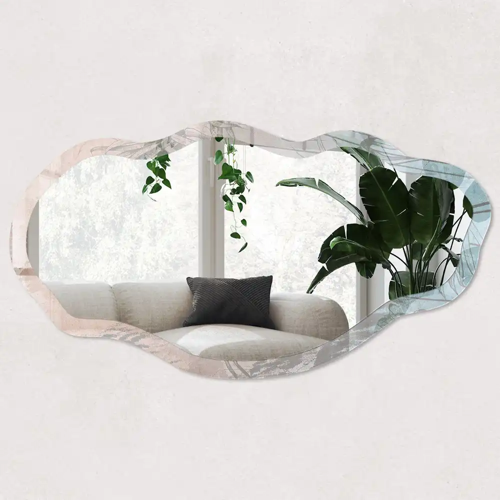 Miroir décoratif irrégulier à motif végétal relaxant