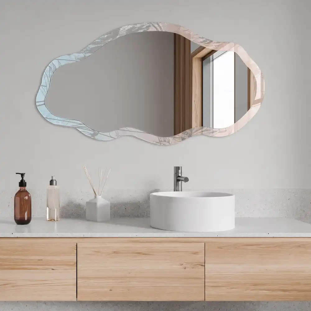 Miroir décoratif irrégulier à motif végétal relaxant