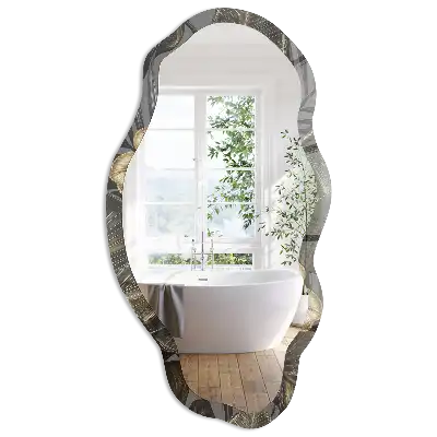 Miroir irrégulier à motif jardin tropical