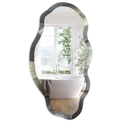Miroir décoratif irrégulier à motif de feuilles tropicales