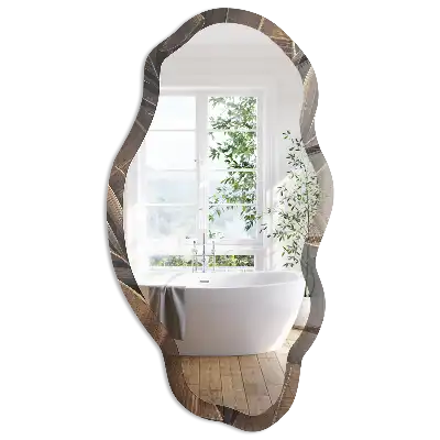 Miroir irrégulier avec motif de feuilles tropicales
