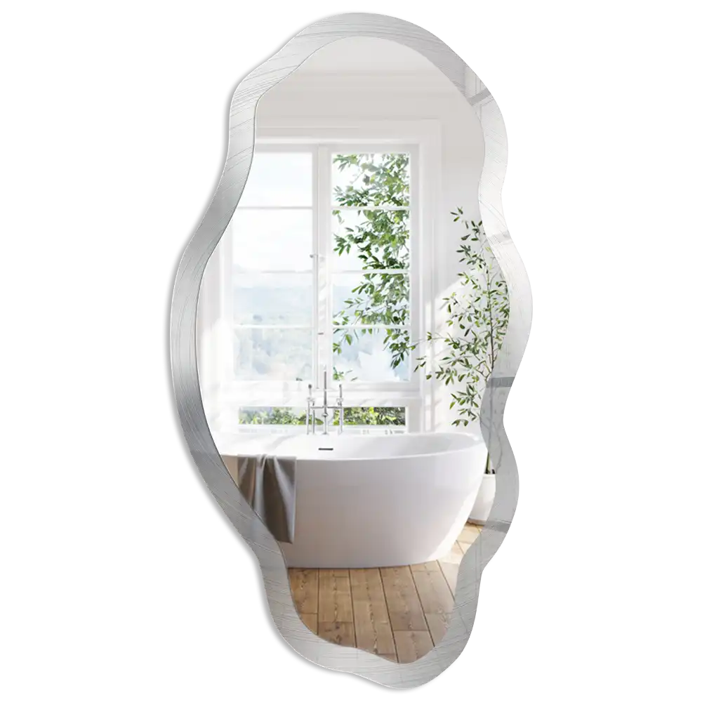 Miroir décoratif irrégulier à impression cercles métalliques