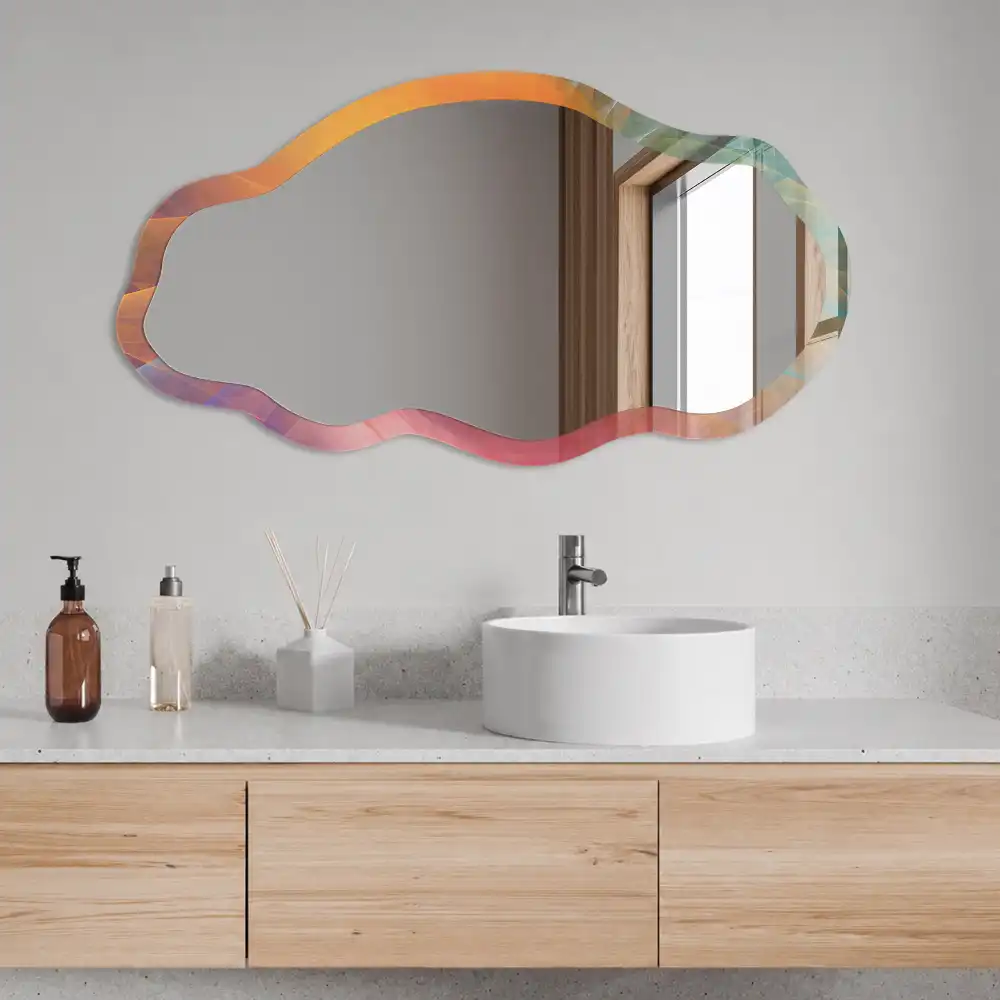 Miroir décoratif irrégulier à impression tourbillon abstrait