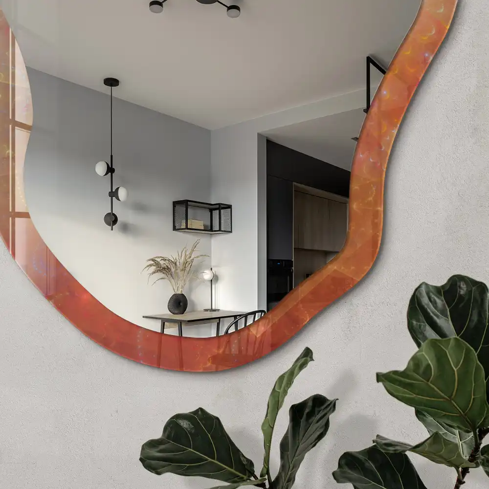 Miroir irrégulier avec impression spirale énergétique