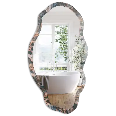 Miroir décoratif irrégulier à motif de composition végétale
