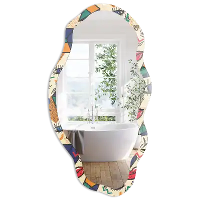 Miroir irrégulier à motifs pop
