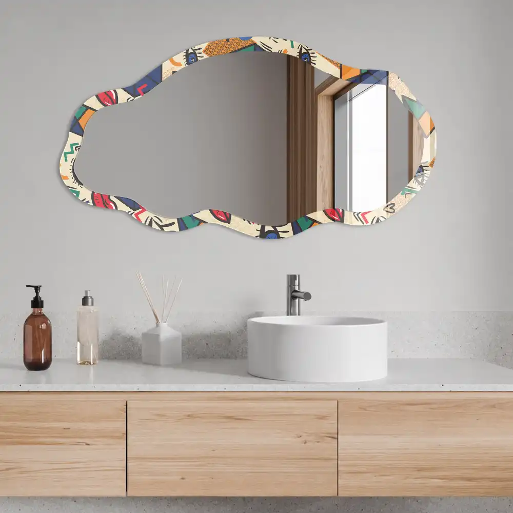 Miroir irrégulier à motifs pop
