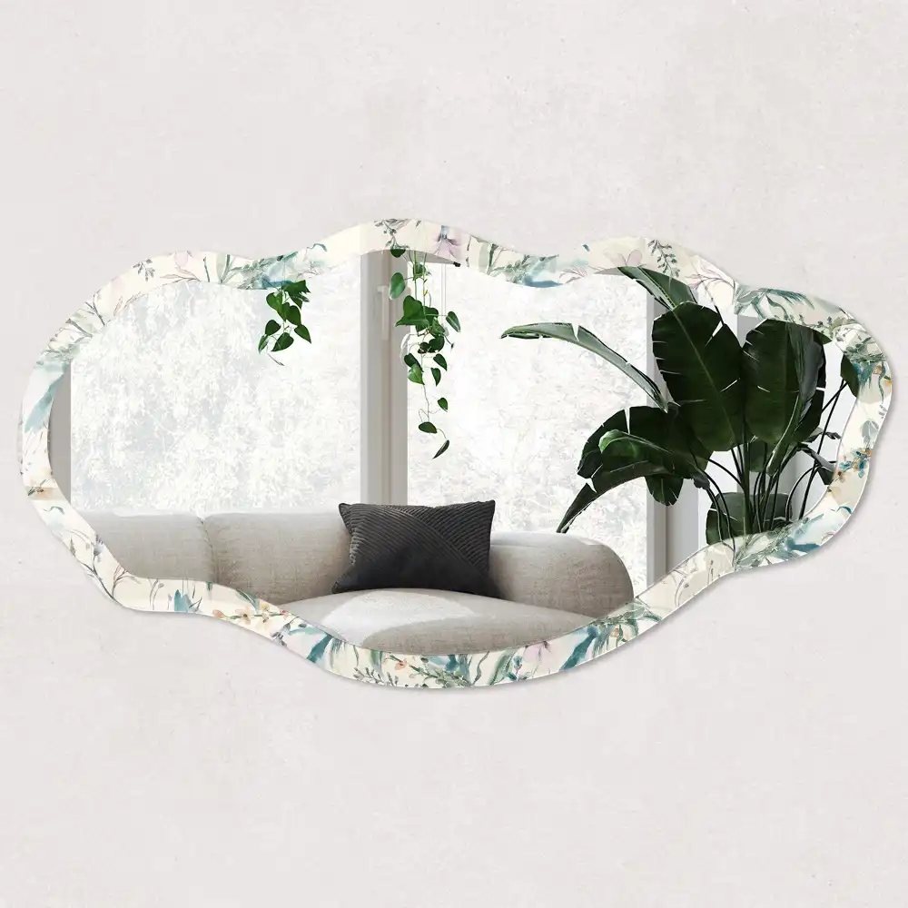 Miroir décoratif irrégulier à motif aquarelle estival