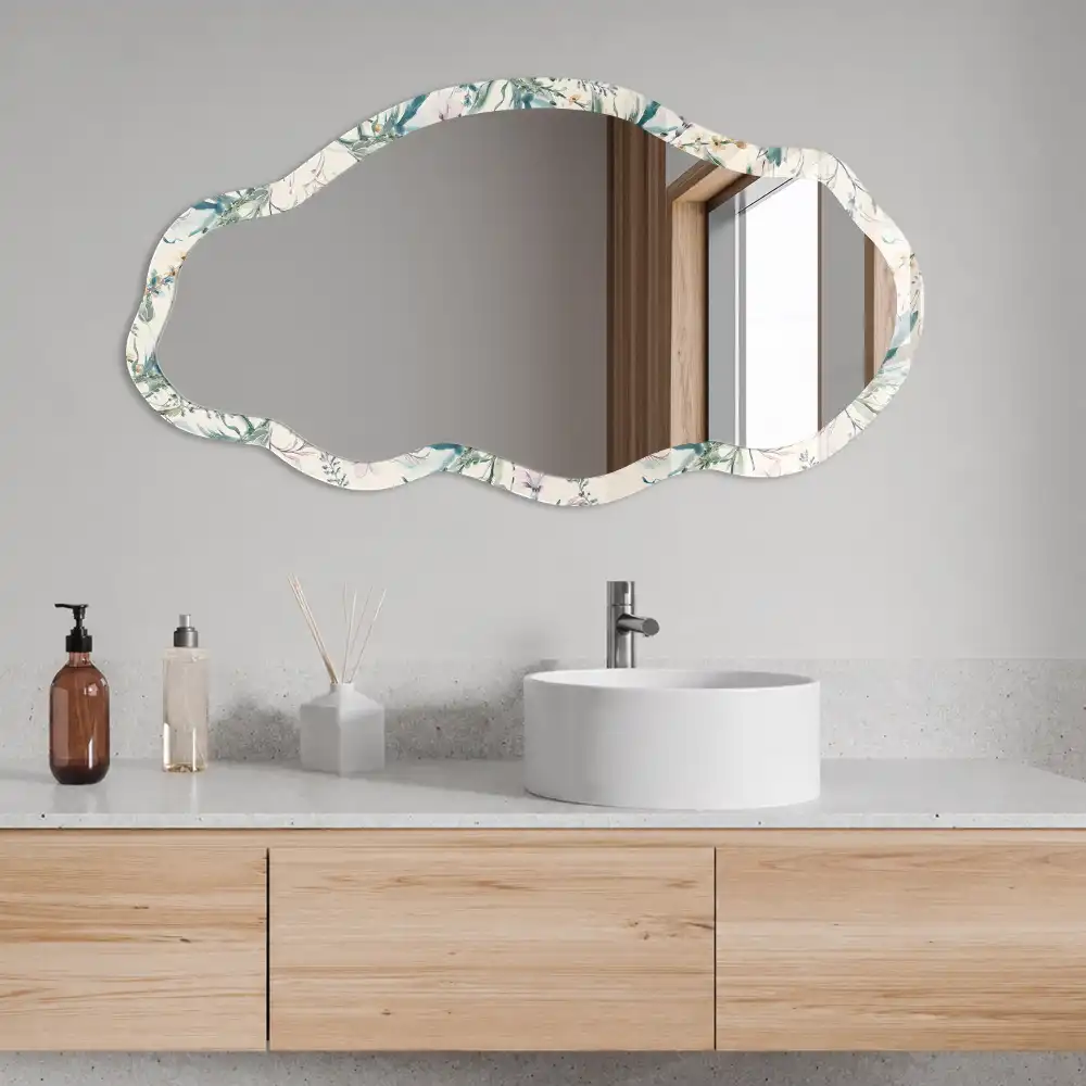 Miroir décoratif irrégulier à motif aquarelle estival