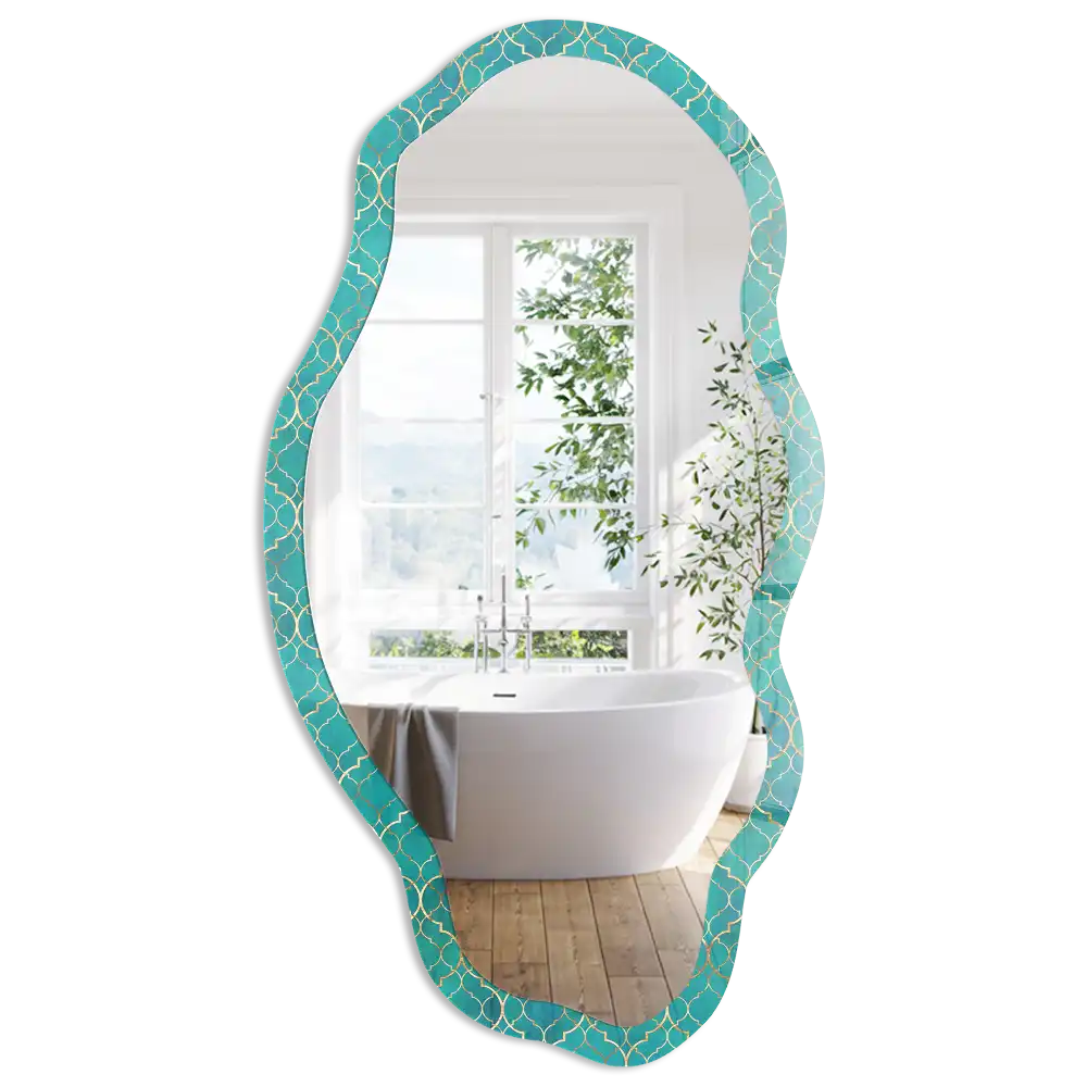 Miroir irrégulier à motif mosaïque orientale