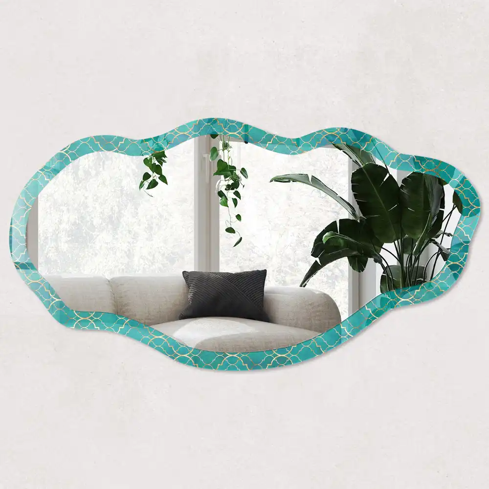 Miroir irrégulier à motif mosaïque orientale