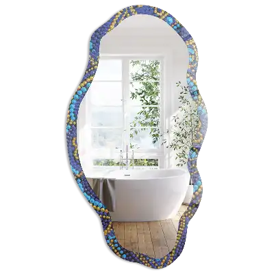 Miroir décoratif irrégulier à motif mandala floral