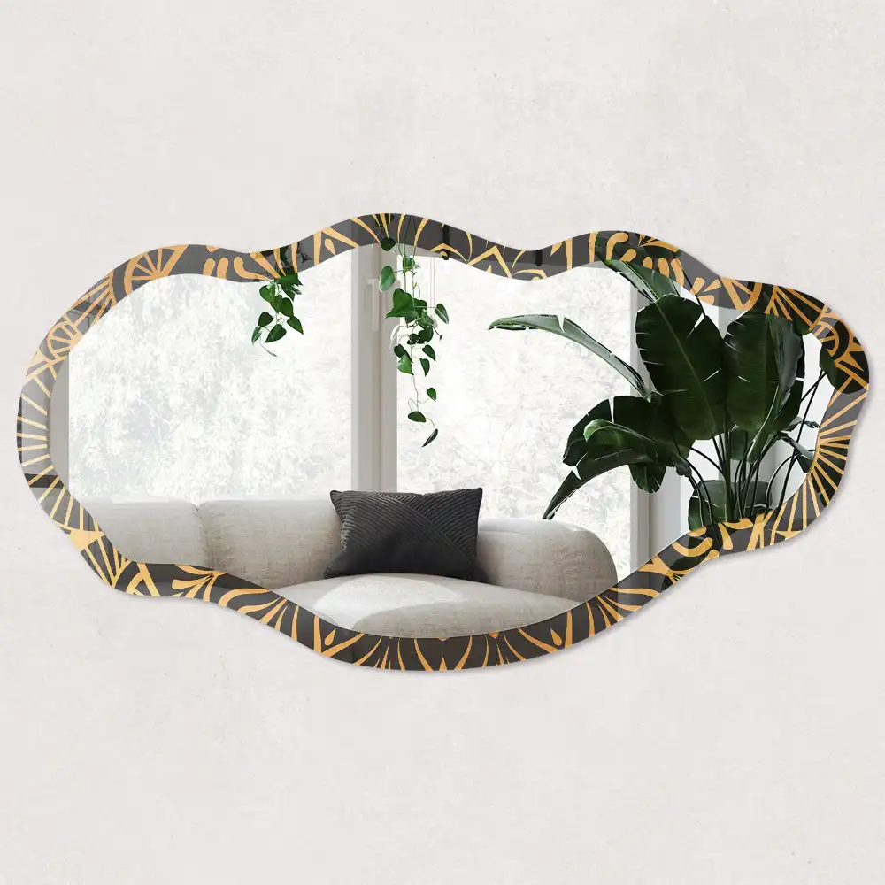 Miroir irrégulier avec motif mandala élégant