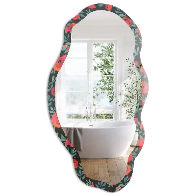 Miroir décoratif irrégulier à motif jardin