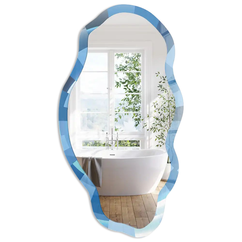Miroir décoratif irrégulier à motif tourbillon d'énergie
