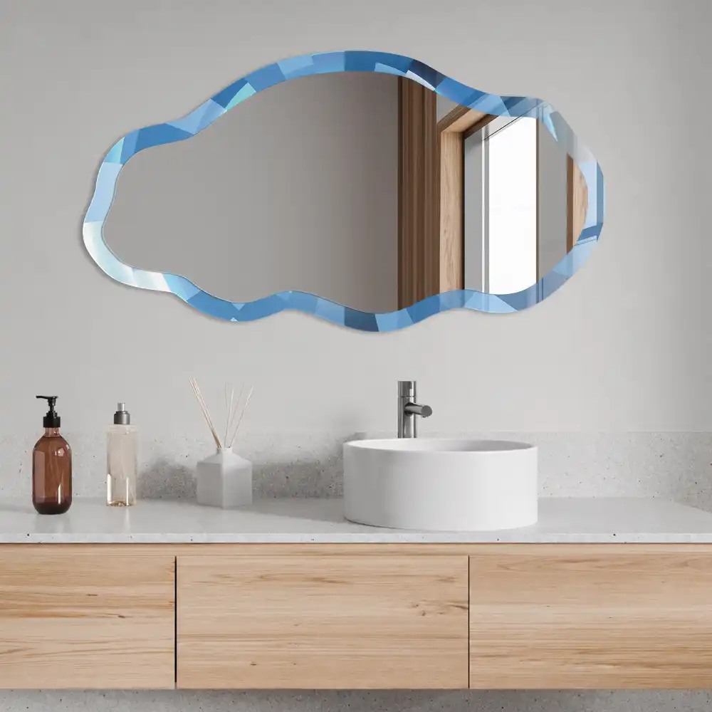 Miroir décoratif irrégulier à motif tourbillon d'énergie