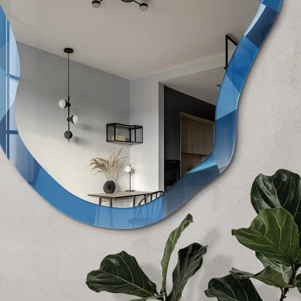 Miroir décoratif irrégulier à motif tourbillon d'énergie