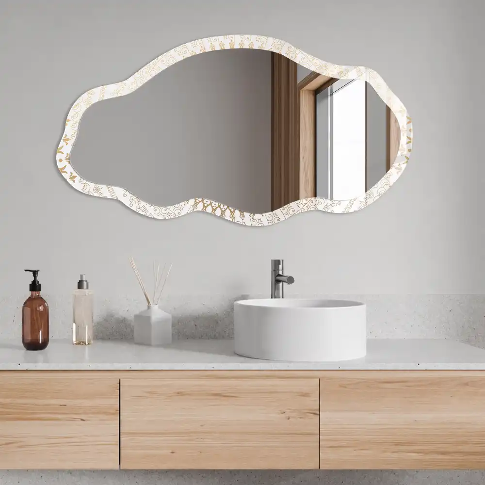 Miroir irrégulier à motif mandala oriental