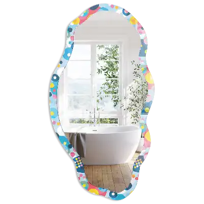 Miroir décoratif irrégulier à motif de bulles abstraites