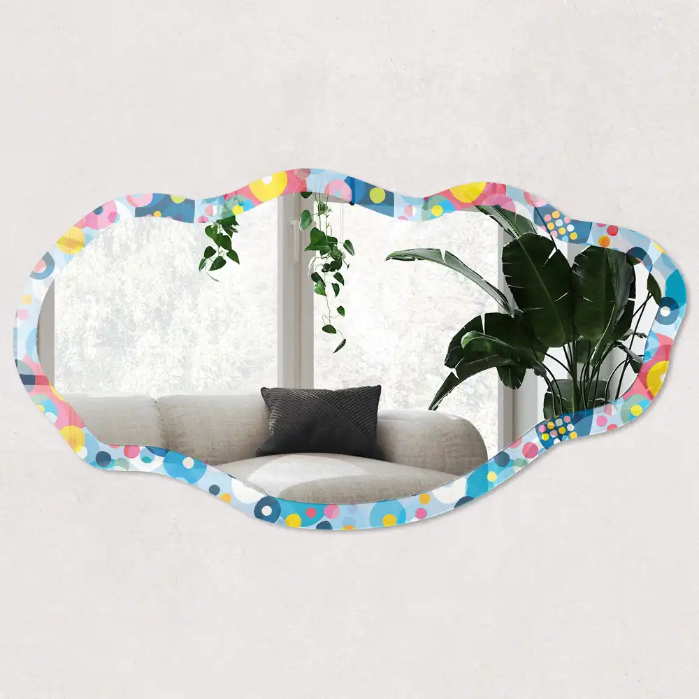 Miroir décoratif irrégulier à motif de bulles abstraites
