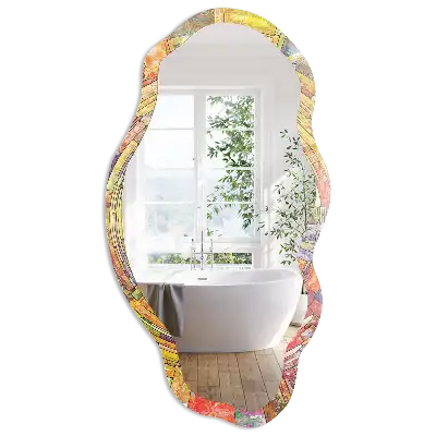 Miroir irrégulier à motif mosaïque coloré