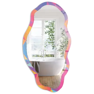 Miroir décoratif irrégulier à motif mosaïque coloré