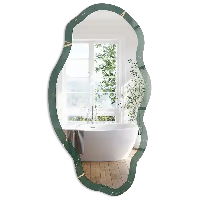 Miroir décoratif irrégulier avec motif feuilles élégantes