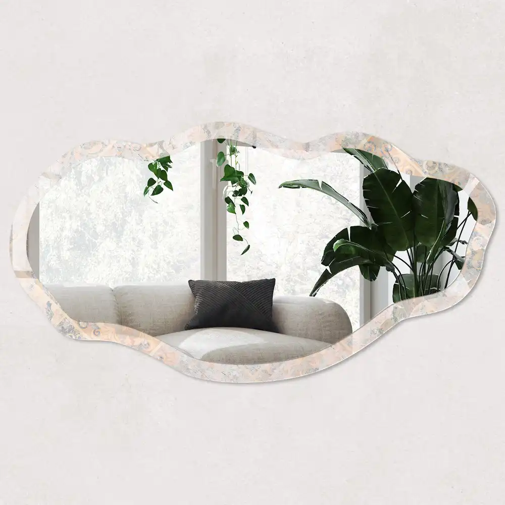 Miroir irrégulier à motif carrelage vintage
