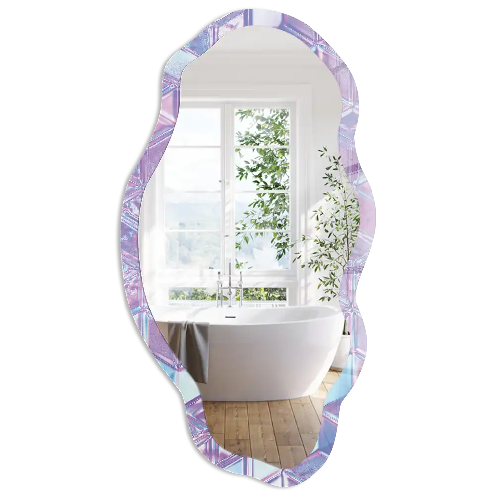 Miroir irrégulier à motif cubes de verre