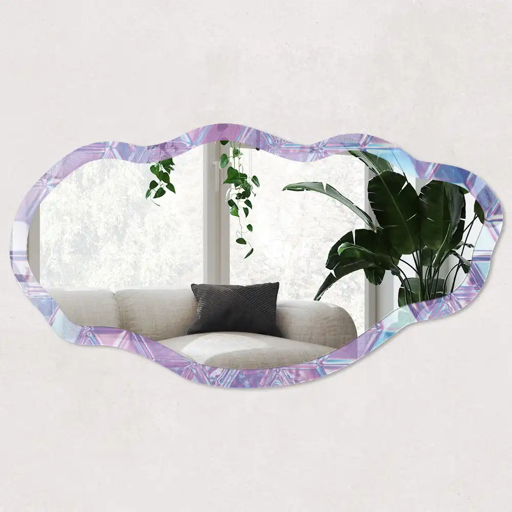 Miroir irrégulier à motif cubes de verre