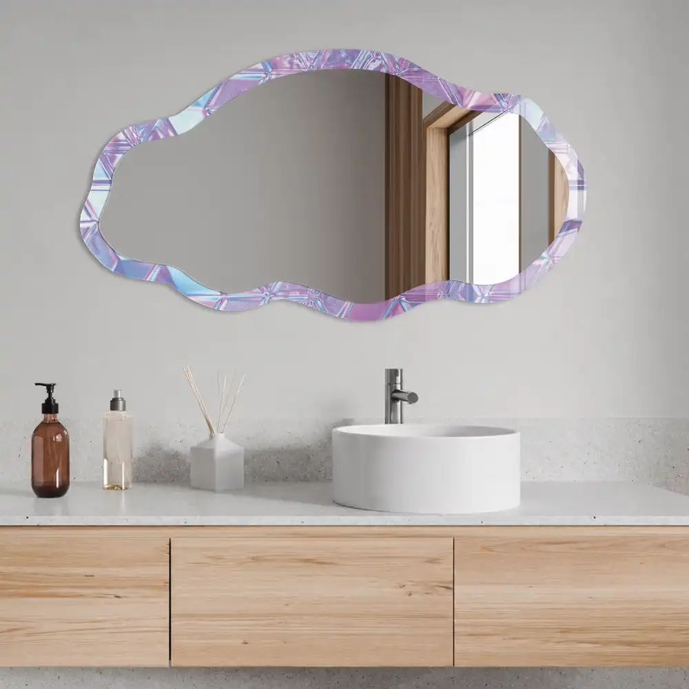 Miroir irrégulier à motif cubes de verre