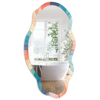 Miroir encadré à impression forme irrégulière Énergie de la couleur